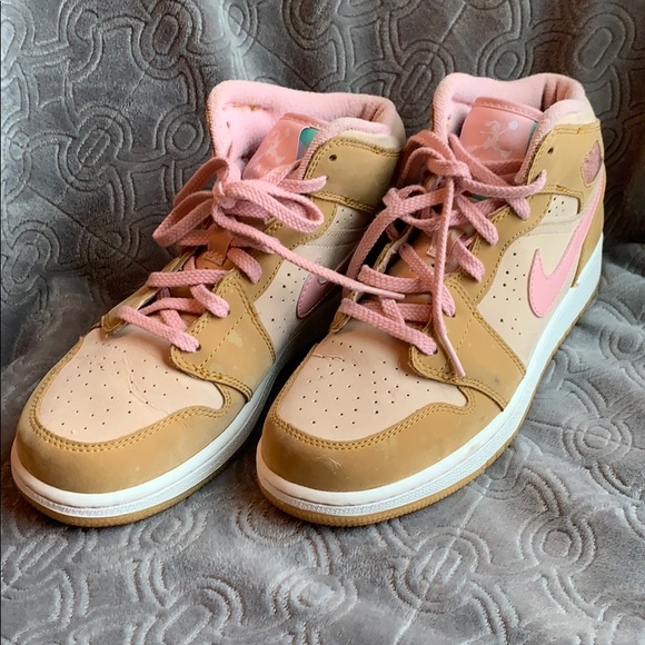 jordans tan and pink